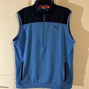 PUMA UNC North Carolina Tar Heels Colors PWRWarm Pullover Golf Wind VEST Jacket